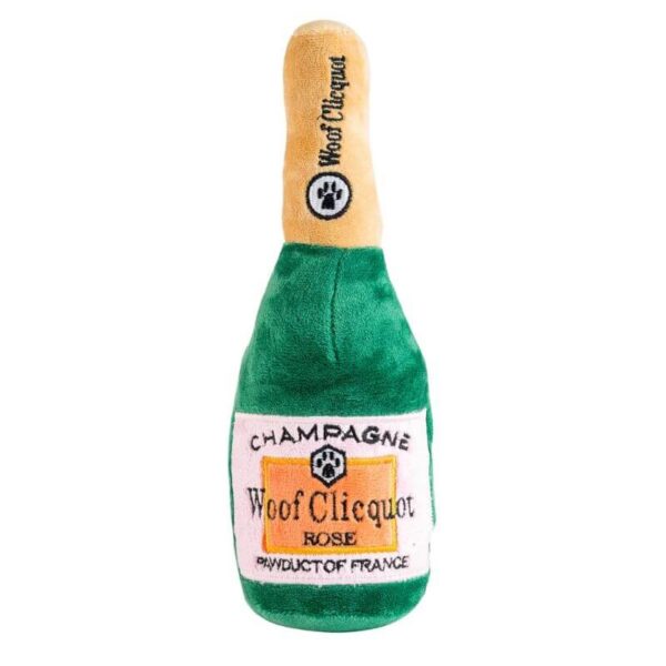 Woof Clicquot Rose' Champagne Bottle