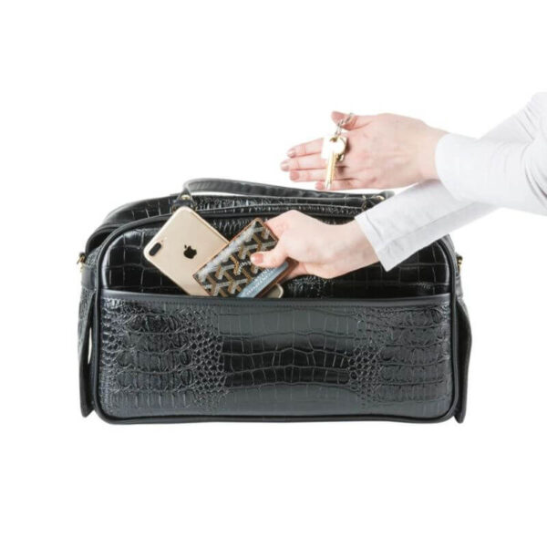 Marlee - Black Croco Carrier