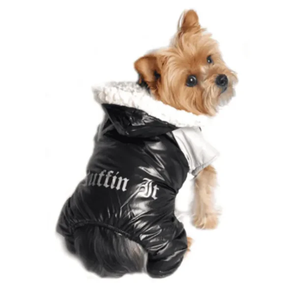Black Ruffin It Dog Snowsuit