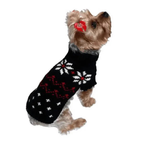 Black Fair Isle Snowflake Sweater