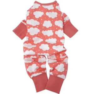 Fluffy Clouds Dog Pajamas Coral