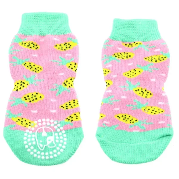 Pineapple Non-Skid Dog Socks - Image 2