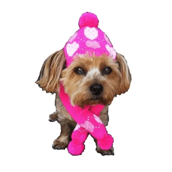 Pink Hearts Hat/ Scarf