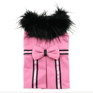 Pink Wool Blend Classic Coat w/ Matching Leash