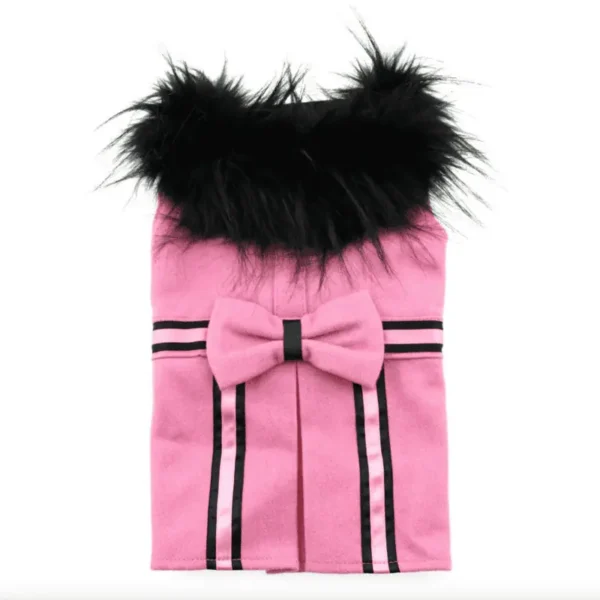 Pink Wool Blend Classic Coat w/ Matching Leash
