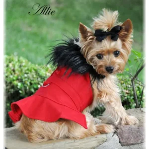 Red Wool Blend Classic Dog Coat
