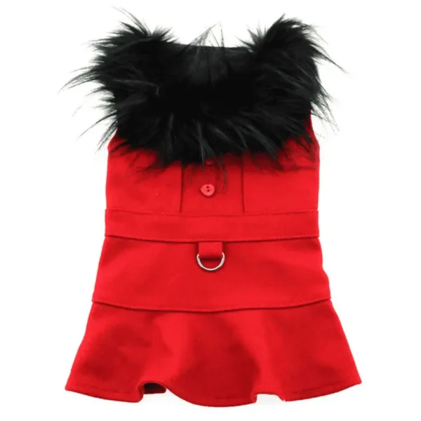 Red Wool Blend Classic Dog Coat