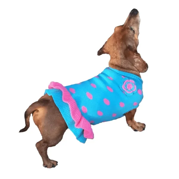 Turquoise/Pink Polka Dot Sweater Dress