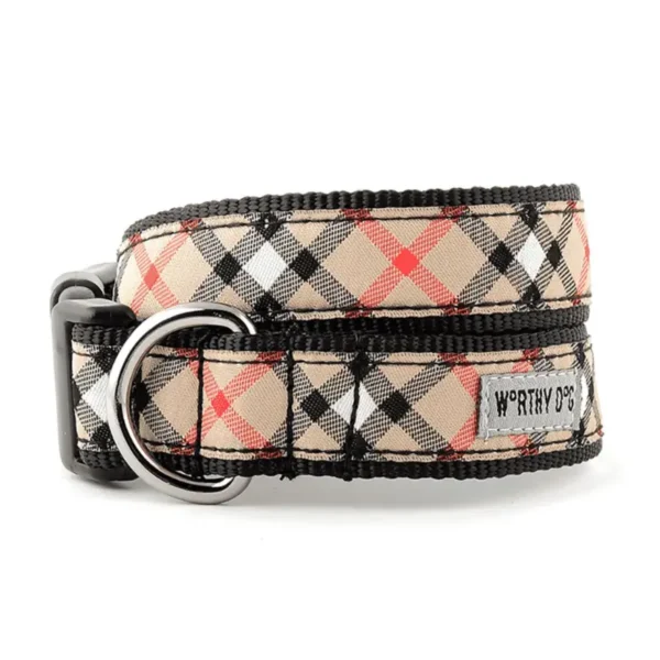 Tan Plaid Collar/Leash