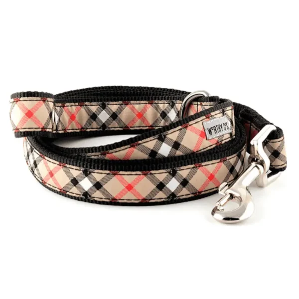 Tan Plaid Collar/Leash