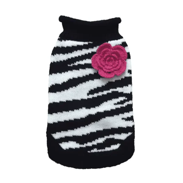 Zebra Fleur Rose Sweater