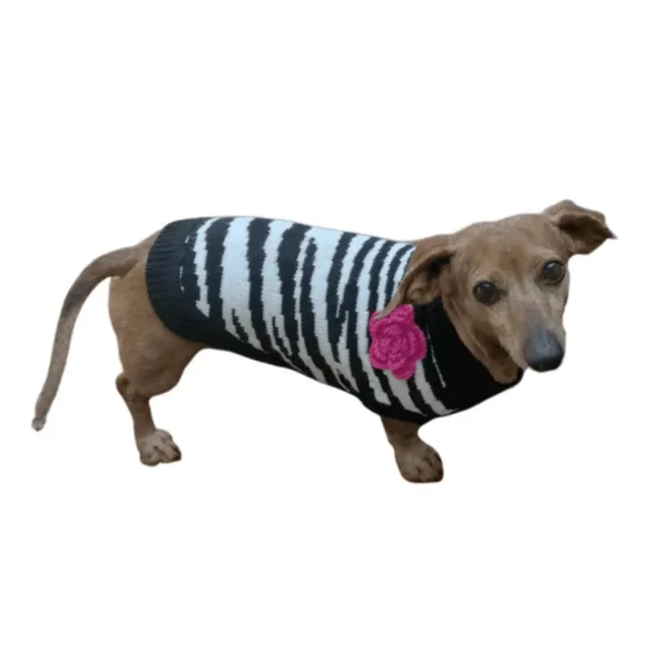 Zebra Fleur Rose Sweater