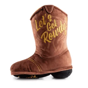 Brown Cowboyl Boot Dog Toy – plush cowboy boot squeaky toy for dogs