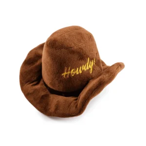 Brown Cowboy Hat Dog Toy – plush cowboy hat squeaky toy for dogs