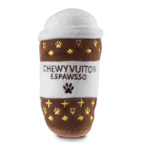 Chewy vuiton coffee dog toy