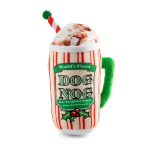 Dog Nog Dog Toy – plush holiday eggnog cup squeaky toy for dogs