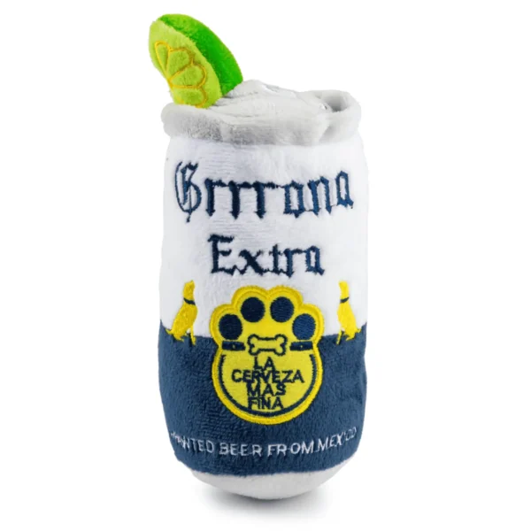 Grrrona Can Dog Toy – plush beer can squeaky toy for dogs