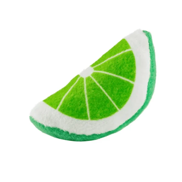 Grrrona Cooler Interactive Dog Toy – plush lime wedge squeaky mini toy from set