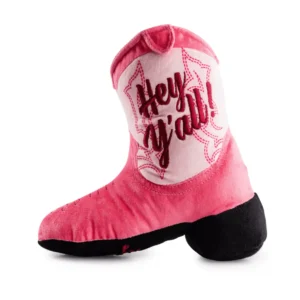 Pink Cowgirl Boot Dog Toy – plush cowgirl boot squeaky toy for dogs