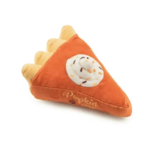 Pupkin Pie Slice Dog Toy – plush pumpkin pie slice squeaky toy for dogs