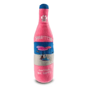 Seagrrrm’s Cooler Dog Toy – plush pink cooler with blue lid and Seagrrrm’s logo