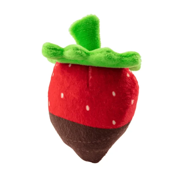 Woof Clicquot Pawty Set – close-up of strawberry dog toy with squeaker