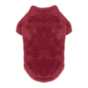 Burgundy Soft Plush Dog Pullover