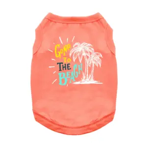Coral Dog tank that says Gone to The Beach with palm trees