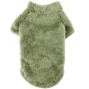 Moss Green Soft Plush Dog Pullover